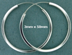 sterling silver hoop earring style S2236