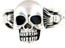 sterling silver skull ring SR768169