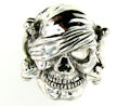 sterling silver skull ring SR76853