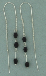 sterling silver threader earring T012 Black