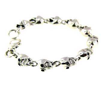 sterling silver skull bracelet WBR171