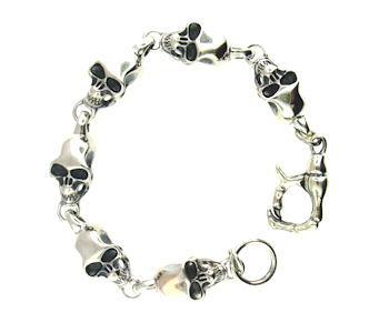 sterling silver skull bracelet WBR186