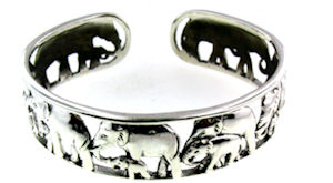 sterling silver elephant bracelet WEBA93