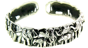 sterling silver elephant bracelet WEBA94