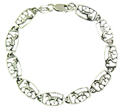 sterling silver horse bracelet WLBR178