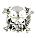 sterling silver skull ring WLR352