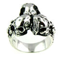 sterling silver skull ring WLR449