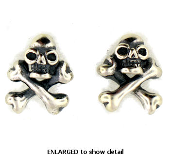 model WSE1175 skull earrings enlarged view