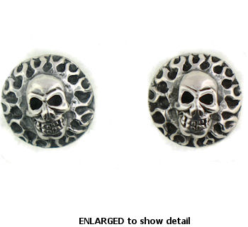 model WSE1175 skull earrings enlarged view