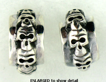 model WSE1180 skull earrings enlarged view