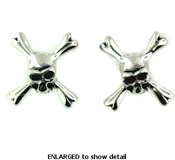 model WSE1185 skull earrings enlarged view