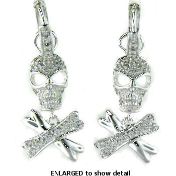 model WSE1210 skull earrings enlarged view