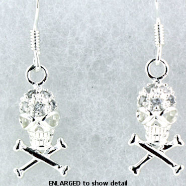 model WSE1211 skull earrings enlarged view