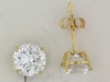 YGSS065 Round cut 6.5mm 14k gold cz studs