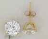 YGSS070 Round cut 7mm 14k gold cz studs