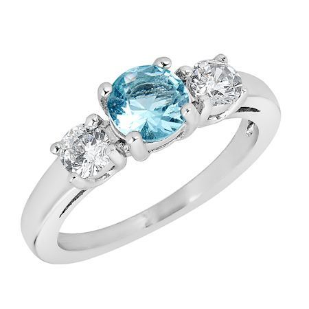 ZRJ4144 March CZ Birthstone Ring