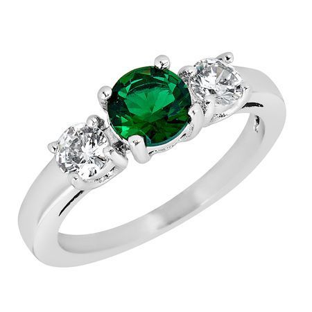 ZRJ4147 May CZ Birthstone Ring